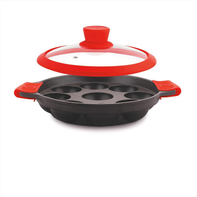 The Chef Story Throwback Series Cast Iron Idli Appam Appachatty with Lid 0 L capacity 20 cm diameter(Cast Iron, Induction Bottom)