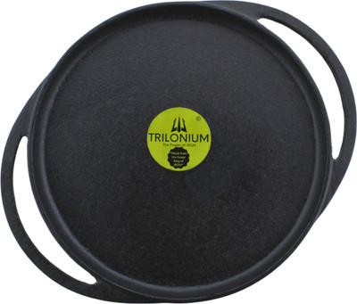 Trilonium Pre-Seasoned Cast Iron Dosa Tawa | Infinity 2.0 |11 inches | Weighs 2.4 Kgs | Tawa 28 cm diameter(Cast Iron, Induction Bottom)
