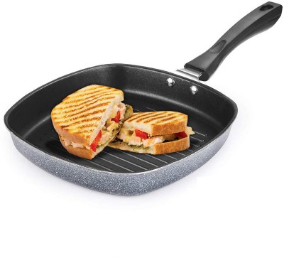 NARV NonStick Aluminium Grill Pan Multi Snack Pan, Toast Pan Grilled Sandwich Pan K3 Grill Pan 22.5 cm diameter 1 L capacity(Aluminium, Non-stick)