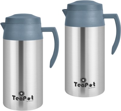 Home-pro Tea Pot | Vacuum Insulated Pot | Stainless Steel Leak Proof Ideal For Hot & Cold Pot 10 cm diameter 1.4 L capacity with Lid(Stainless Steel)