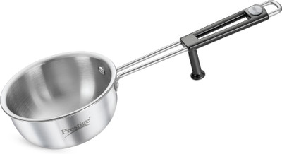 Prestige Tri-ply Splendor with In-Build Stand & Heat Resistant Handle Tadka Pan 13 cm diameter 0.55 L capacity(Stainless Steel, Induction Bottom)