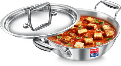 Prestige Kadhai 20 cm diameter with Lid 1.6 L capacity(Triply, Induction Bottom)