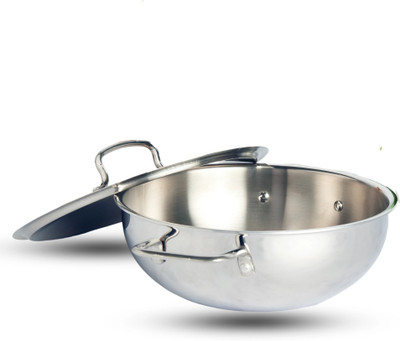 Kraft Futuretec Triply Stainless Steel Extra Deep Kadhai 20 cm diameter with Lid 1.5 L capacity(Stainless Steel, Induction Bottom)