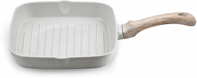 Greenchef Pebble die cast Grill Pan 24 cm diameter 2 L capacity(Stoneware, Aluminium, Non-stick, Induction Bottom)