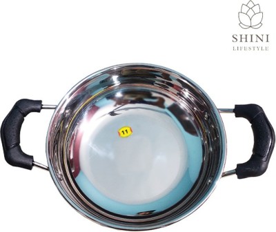 SHINI LIFESTYLE Triply Stainless Steel Induction Bottom Kadhai, Steel Kadhai, kadhai Kadhai 22 cm diameter 2 L capacity(Stainless Steel, Induction Bottom)