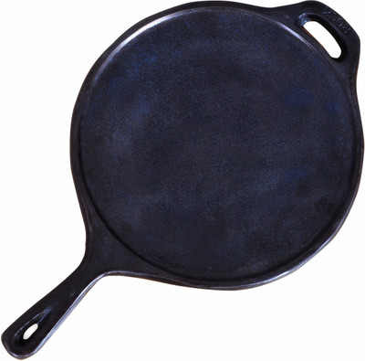 Rock Tawa Rock Tawa Dosa Tawa 10 Inch with Handel Pre-Seasoned Cast Iron Skillet Tawa 25.4 cm diameter(Cast Iron, Induction Bottom)