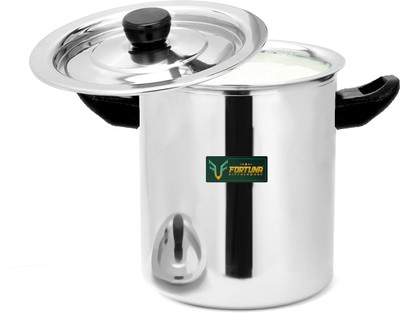 Fortuna 1 Litre 5-Star, Milk Cooker | Milk Boiler Cooker | Milk Container with Whistle Pot 15 cm diameter 1 L capacity with Lid(Stainless Steel, Non-stick, Induction Bottom)