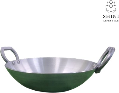 SHINI LIFESTYLE Pure Aluminium Kadhai, ROUND BOTTOM DEEP FRYING COOKING KADHAI Kadhai 31 cm diameter 4 L capacity(Aluminium, Non-stick)