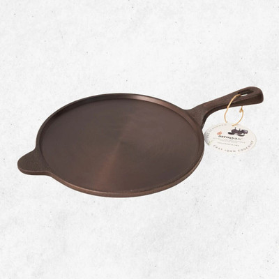 Aarogyam Cast Iron Dosa Tawa with long Handle, Tawa 25.4 cm diameter(Cast Iron, Non-stick, Induction Bottom)
