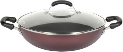 Meyer Merlot Non-Stick Kadai/Wok With Lid, 30cm Kadhai 30 cm diameter with Lid 4.31 L capacity(Aluminium, Non-stick, Induction Bottom)