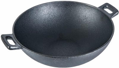 WONDERCHEF Forza Cast-Iron Kadhai, Pre-Seasoned Cookware, Induction Friendly, 30cm, 3.35L Kadhai 30 cm diameter 3.35 L capacity(Cast Iron, Non-stick)