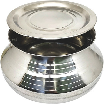 bartan hub Stainless steel Small Handi with Lid ( 1000 ML ) Handi 1 L with Lid(Steel)