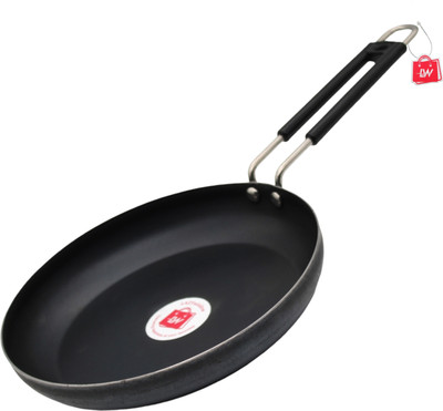 LAZYwindow Superior Quality Iron Fry Pan/ Tadka Pan 21 cm diameter 0.75 L capacity(Iron, Induction Bottom)