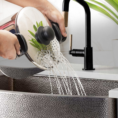 VINOD Stainless Steel Pasta/Noodle Pot with Strainer Lid, Pot 24 cm diameter 4 L capacity with Lid(Stainless Steel, Induction Bottom)