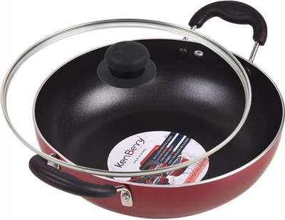 KenBerry Eco Superior Cookware Coated Kadhai 24 cm diameter with Lid 2 L capacity(Aluminium, Non-stick, Induction Bottom)