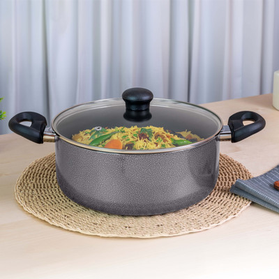 Kreme DELUXE 3mm Nonstick Induction Bottom 4.5 Litre Cook and Serve Biriyani Casserole/ Pot 255mm Pot 25.5 cm diameter 4.5 L capacity with Lid(Aluminium, Non-stick, Induction Bottom) Kreme DELUXE 3mm Nonstick Induction Bottom 4.5 Litre Cook and Serve Biriyani Casserole/ Pot 255mm Pot 25.5 cm diameter 4.5 L capacity with Lid(Aluminium, Non-stick, Induction Bottom)