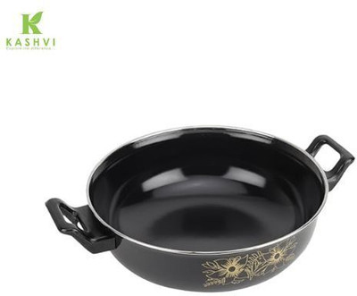 Kashvi Cast Iron Non-Stick Kadhai with Induction Bottom | Multipurpose Cookware Kadhai 26 cm diameter 3 L capacity(Cast Iron, Non-stick, Induction Bottom)