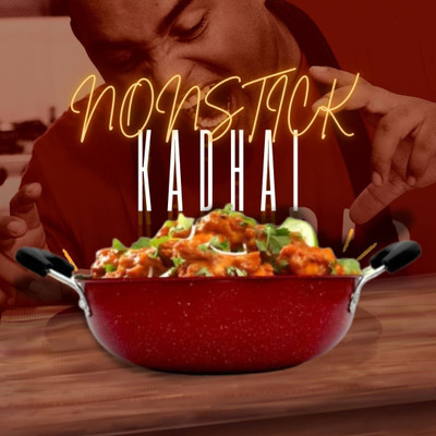 LAZYwindow Superior Quality Nonstick Kadhai 21 cm diameter 1.25 L capacity(Hard Anodised, Non-stick, Induction Bottom)