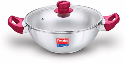 Prestige Kadhai 28 cm diameter with Lid 4.6 L capacity(Stainless Steel, Induction Bottom)