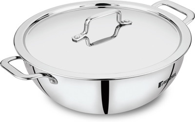 BERGNER Tripro Triply Stainless Steel Kadhai 24 cm diameter with Lid 3.1 L capacity(Stainless Steel, Induction Bottom)