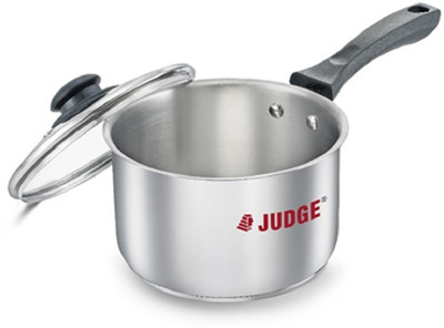 Judge Classic SS Gas and Induction Compatible Sauce Pan 14 cm diameter with Lid 1.4 L capacity(Stainless Steel, Induction Bottom)