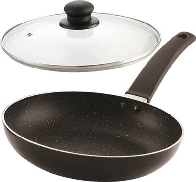 Sheffield Classic 24cm Fry Pan, Induction Base Non Stick Frying Pan with glass lid, Fry Pan 24 cm diameter with Lid 1.7 L capacity