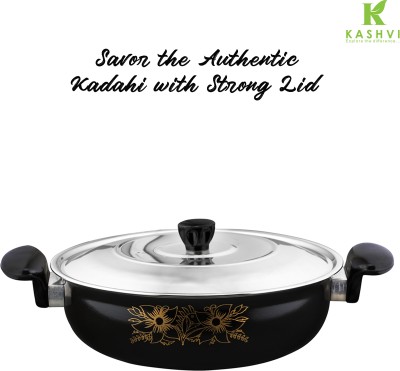 Kashvi Best Kitchen Cookware Kadhai 26 cm diameter 3.5 L capacity(Cast Iron, Non-stick, Induction Bottom)