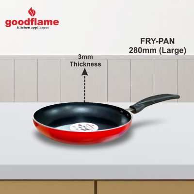 goodflame Fry Pan 28cm (No-Induction Bottom) Non-Stick Cookware Fry Pan 28 cm diameter 2 L capacity(Aluminium, Non-stick)