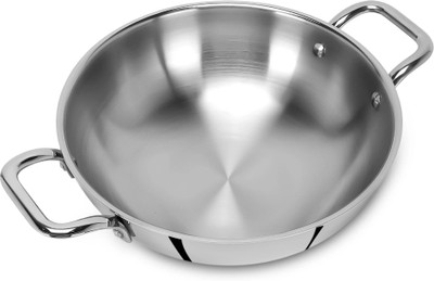 Hot plus EliteCook 22cm TriPly Kadai Kadhai 22 cm diameter 2.2 L capacity(Triply, Induction Bottom)