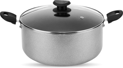 NAVRANG Biryani Pot High Grade Aluminium Nonstick Biriyani pot, 7.7 LTR Pot 28 cm diameter 7.7 L capacity with Lid(Aluminium, Non-stick)