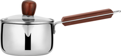 Chakmak IROKO SAUCEPAN WITH GLASS LID TRIPLY 14CM Sauce Pan 16.5 cm diameter with Lid 1 L capacity(Triply)