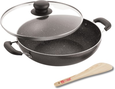 iVBOX Spatter-GL 24cm Induction-Bottom Non-Stick with Glass Lid Kadhai 24 cm diameter with Lid 2 L capacity(Aluminium, Non-stick, Induction Bottom)
