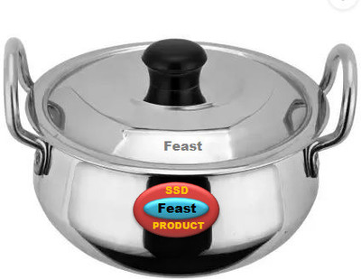 Feast Aluminium Induction Based Biryani Handi 4000 ml With Stainless Steel Lid Handi 4 L with Lid(Aluminium, Induction Bottom)
