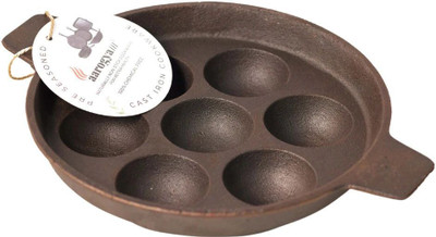 Aarogyam Appam 7 Cavity Tawa 25.4 cm diameter(Cast Iron, Non-stick, Induction Bottom)