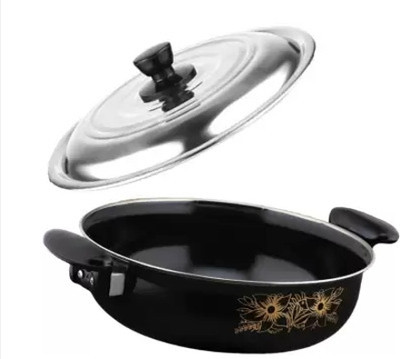 Maharajee Kadhai 27 cm diameter with Lid 3.5 L capacity(Aluminium, Non-stick, Induction Bottom)