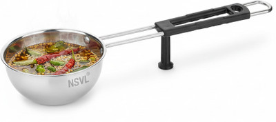 NSVL Stainless Steel Tadka Pan| Gas & Induction Compatible | in-Built Stand Tadka Pan 11 cm diameter 0.3 L capacity(Stainless Steel, Non-stick, Induction Bottom)