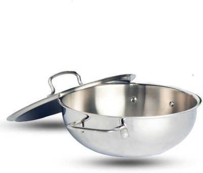 Kraft Futuretec Triply Stainless Steel Extra Deep Kadhai 26 cm diameter with Lid 4.1 L capacity(Stainless Steel, Induction Bottom)