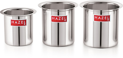 HAZEL Milk Container Boiler Gunj Pot 11 cm, 10 cm, 12 cm diameter 0.8 L, 1.25 L, 1.6 L capacity(Stainless Steel)