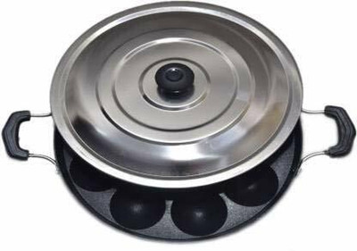 Swarambh Appam Maker Pan 1 Paniarakkal with Lid 1 L capacity 23 cm diameter(Aluminium, Non-stick)