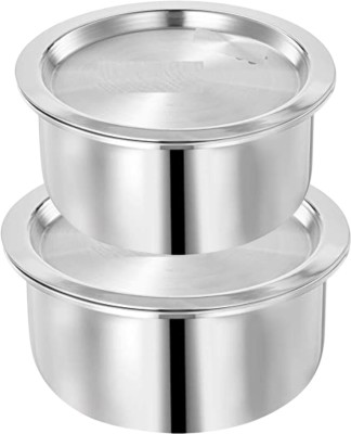 SHINI LIFESTYLE Aluminium Bhagona, Patila, Tope, Pateli,Milk Pot 21cm,20cm Pot 21 cm diameter 3 L capacity with Lid(Aluminium)
