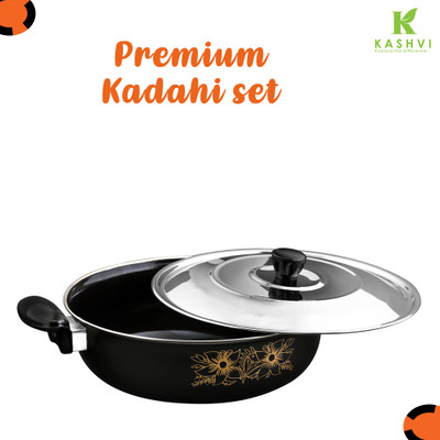 Cook Pro Premium Kadahi Kadhai 26 cm diameter with Lid 3.5 L capacity(Cast Iron, Non-stick, Induction Bottom)