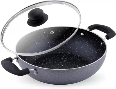 bluline Fine Non-Stick with Glass Lid Kadhai 24 cm diameter with Lid 2.5 L capacity Kadhai 24 cm diameter with Lid 2.5 L capacity(Aluminium, Non-stick)