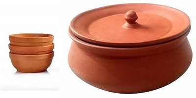 Jetwals CLAY CURD POT Handi 700 L with Lid(Earthenware)