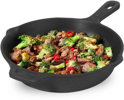 The Indus Valley Pre-Seasoned Super Smooth Cast Iron Skillet - 8 inch Fry Pan 20.3 cm diameter 1.3 L capacity(Cast Iron, Induction Bottom)