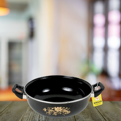 SIWAAN S-1001-KARAHI 005 Kadhai 28 cm diameter 4 L capacity(Cast Iron, Non-stick, Induction Bottom)