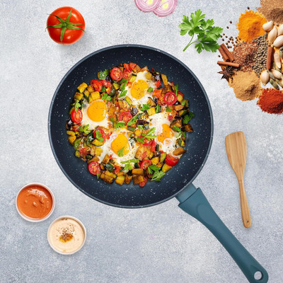 Solara Non Stick Frying Pan 24cm, Induction and Gas Fry Pan - Bezel, PFOA Free, Fry Pan 24 cm diameter 1.6 L capacity(Aluminium, Non-stick, Induction Bottom)