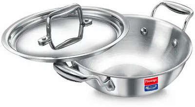GSI Tri Ply Splendid Kadai With SS Lid-18cm Kadhai 18 cm diameter with Lid 1.2 L capacity(Triply, Induction Bottom)