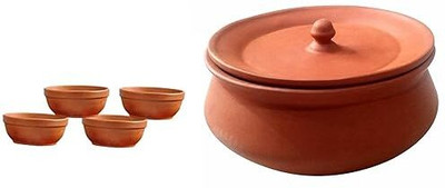 Jetwals CLAY CURD POT Handi 750 L with Lid(Earthenware)