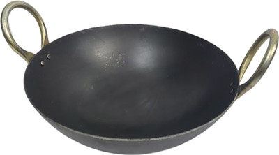 Q8 Twinkle Traditional Deep Bottom Iron Kadhai/Deep Bottom Kadhai/Fry Pan/China Chatti/ Kadhai 22 cm diameter 2 L capacity(Cast Iron)