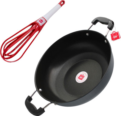 LAZYwindow Superior Quality Nonstick Hand Blander Mixer & Kadhai 26 cm diameter 3 L capacity(Hard Anodised, Non-stick, Induction Bottom)
